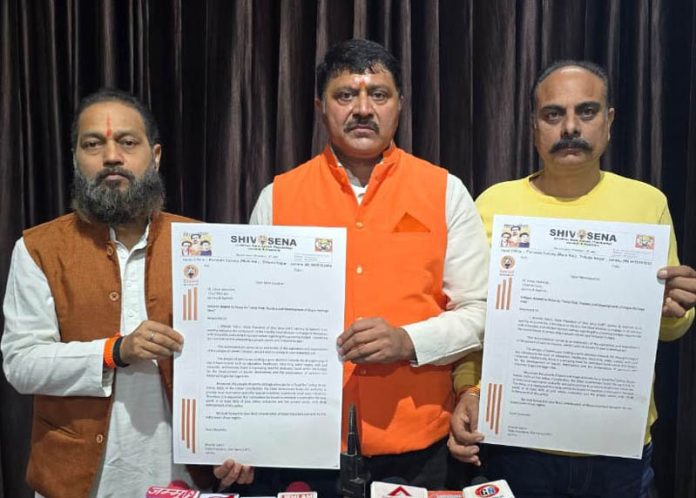 Shiv Sena leaders releasing an open memorandum of public aspirations in Jammu on Wednesday.