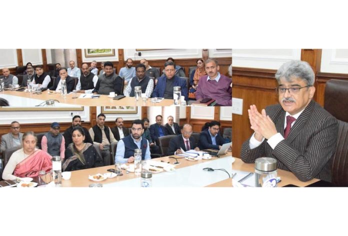 Chief Secy Atal Dulloo chairing a meeting in Jammu.