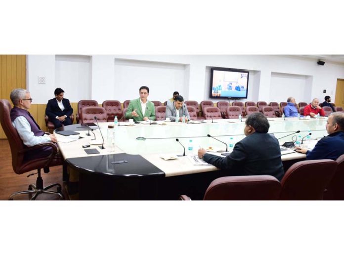 CM Omar Abdullah chairing a meeting on Thursday. CM Omar Abdullah chairing a meeting on Thursday.