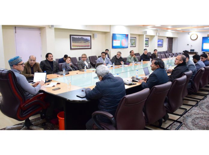 CM Omar Abdullah chairing a meeting.