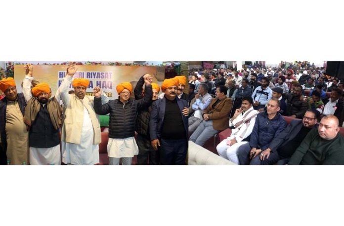 Senior Cong leaders during party convention in Jammu on Thursday. -Excelsior/Rakesh Senior Cong leaders during party convention in Jammu on Thursday. -Excelsior/Rakesh