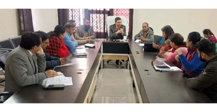 Relief Comm (M) Dr Arvind Karwani chairing a meeting on Thursday. Relief Comm (M) Dr Arvind Karwani chairing a meeting on Thursday.