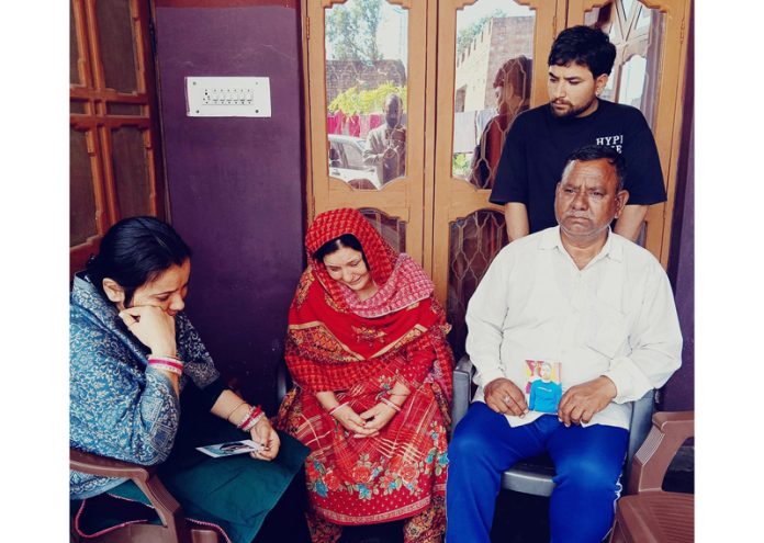 Shell-shocked family members of Sunny Singh at Pargwal village in Akhnoor.