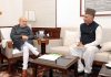 J&K MP Gulam Ali Khatana in a meeting with Union Home Minister Amit Shah in New Delhi.