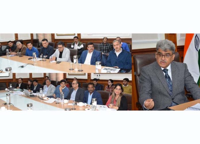 Chief Secretary Atal Dulloo chairing a meeting.