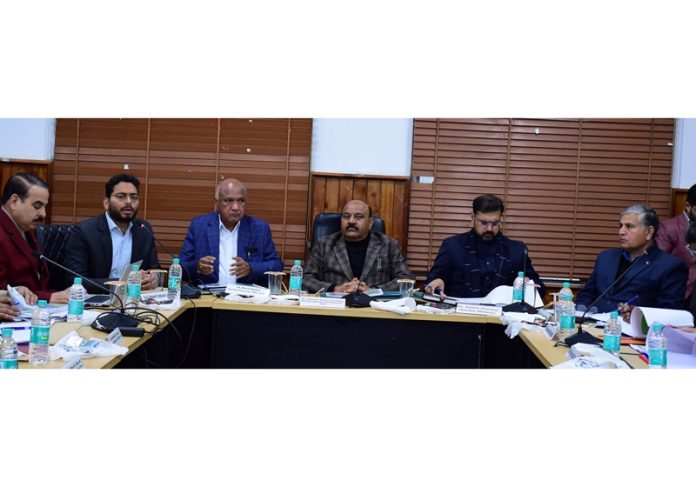 DyCM Surinder Choudhary chairing a meeting on Thursday.
