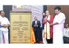 Union Minister Dr. Jitendra Singh unveiling the plaque to inaugurate the new upgraded neurosurgery and cardiovascular surgery block at Sree Chitra Tirunal Institute for Medical Sciences and Technology (SCTIMST),Thiruvananthapuram on Thursday. Also seen are Shashi Tharoor, V.Murlidharan and S.Gopi.