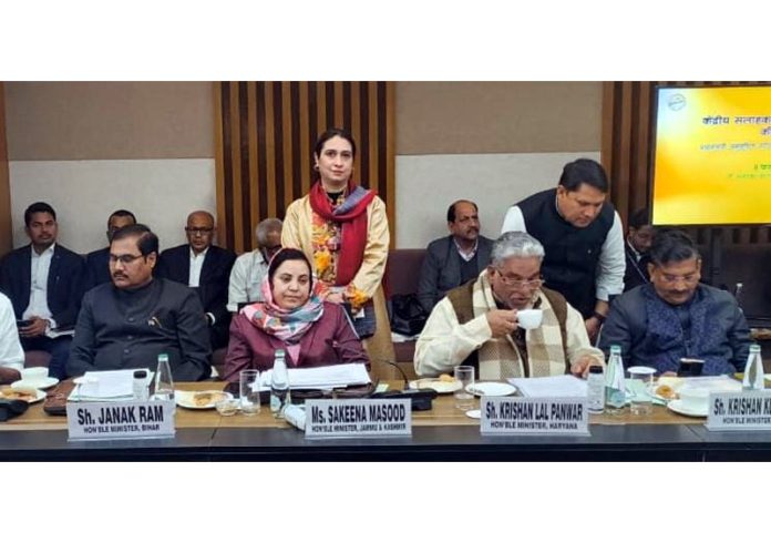 Minister Sakeena Itoo attending Central Advisory Committee meeting on Saturday.