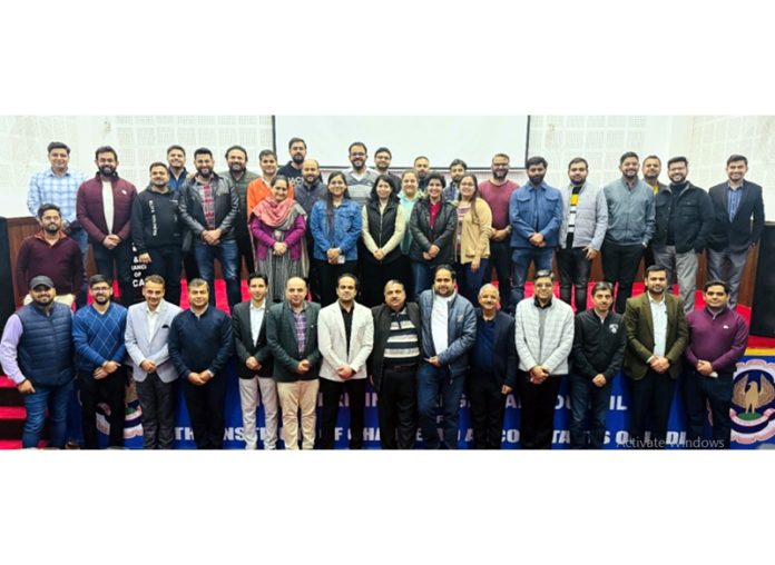 Dignitaries during a workshop on AI organised by J&K branch of ICAI in Jammu.
