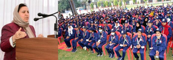 Minister Sakeena Itoo speaking during the Youth Exchange programme on Sunday. Minister Sakeena Itoo speaking during the Youth Exchange programme on Sunday.