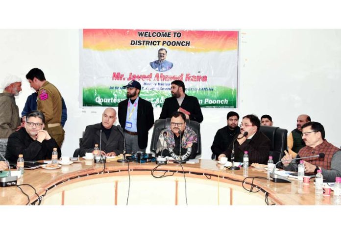 Minister Javed Ahmed Rana during an outreach campaign on Friday.