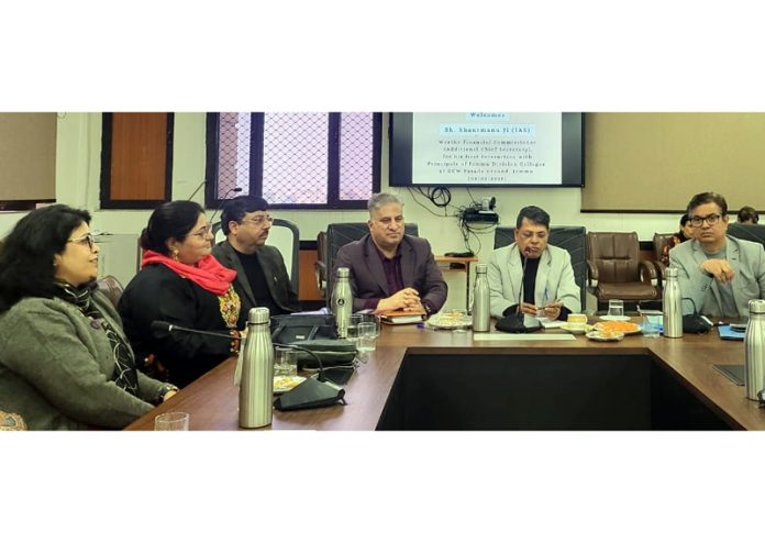 Additional Chief Secretary Shantmanu chairng a meeting on Saturday.