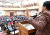 Director Horticulture, C L Sharma addressing during a function in Jammu on Saturday.