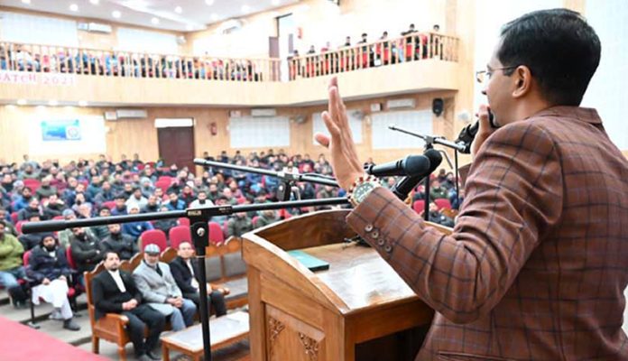DC Shopian addressing a gathering during an awareness programme. DC Shopian addressing a gathering during an awareness programme.