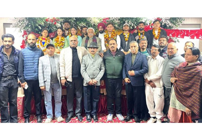 Addl gen secy of JKNC, Ajay Sadhotra along with newly nominated NCSU committee at Samba.