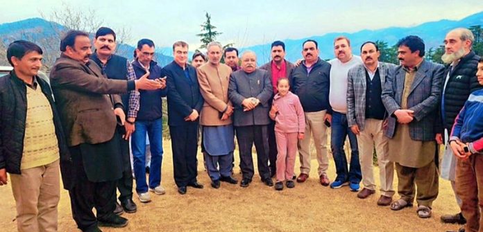 NC leader Ajay Kumar Sadhotra interacting with the people in Batote on Sunday.