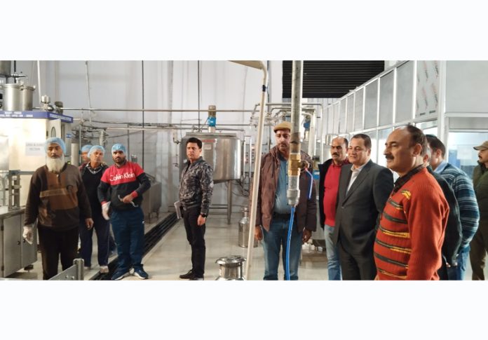 Minister Javed Ahmad Dar during visit to Fruit Mandi Narwal on Tuesday.