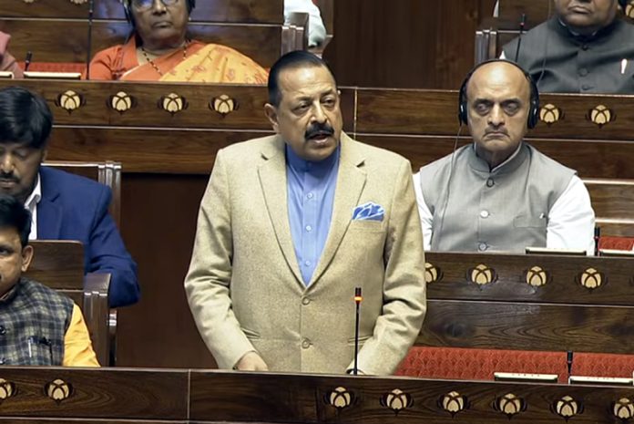 Union Minister Dr Jitendra Singh speaking in Rajya Sabha on Thursday.