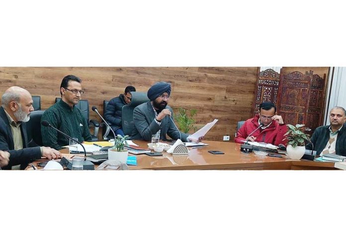 DC Doda Harvinder Singh chairing a meeting. DC Doda Harvinder Singh chairing a meeting.