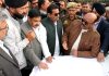 Dy CM interacting with officers during visit to Kathua on Saturday.