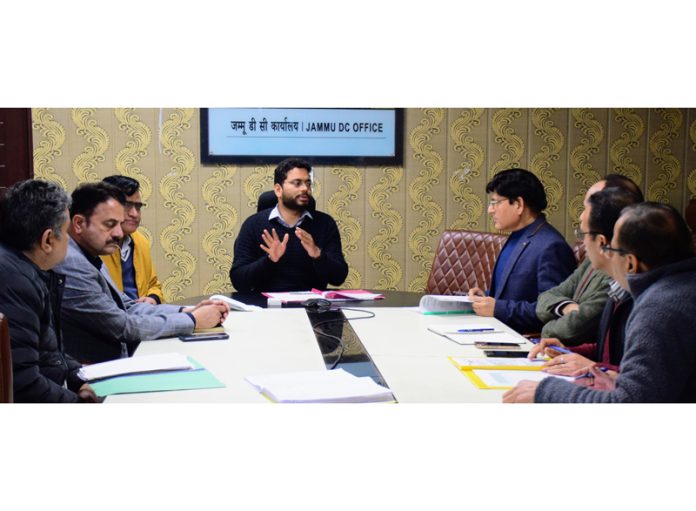 DC Jammu Sachin Kumar Vaishya chairing a meeting.