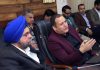 Minister Javed Ahmad Dar along with Director Agriculture Jammu AS Reen during a meeting on Thursday.