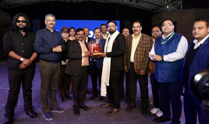 P K Gupta, Chancellor of SU posing along with others during a function held on Sunday.