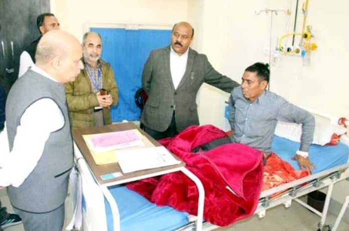 DyCM during visit to GMC Jammu on Saturday.