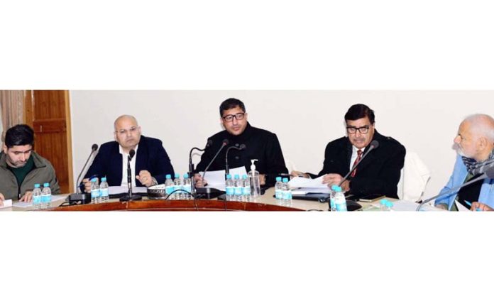 Chairperson DDC chairing a meeting at Rajouri on Thursday.