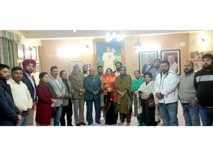 National Conference leaders during a joining function at Party office in Jammu.