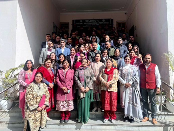Faculty members and participants during valedictory of training programme by SCERT Jammu on Tuesday. Faculty members and participants during valedictory of training programme by SCERT Jammu on Tuesday.