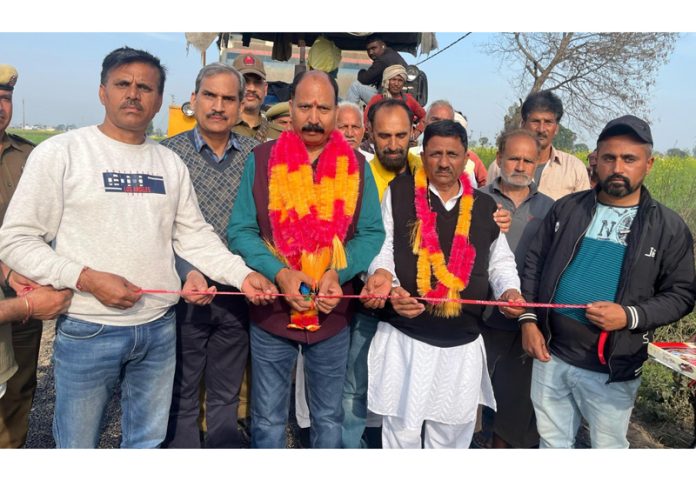 MLA Bishnah Rajiv Bhagat launching development works on Monday.