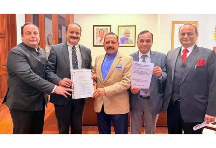 FoIJ delegation presenting a memorandum to MoS in PMO, Dr Jitendra Singh. FoIJ delegation presenting a memorandum to MoS in PMO, Dr Jitendra Singh.