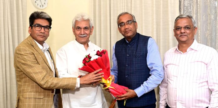 Delegation of SS Jain Sabha meeting LG on Friday.