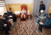 LG Mishra during his meeting with CEC Dr Mohd Jaffer Akhoon in Leh on Thursday.