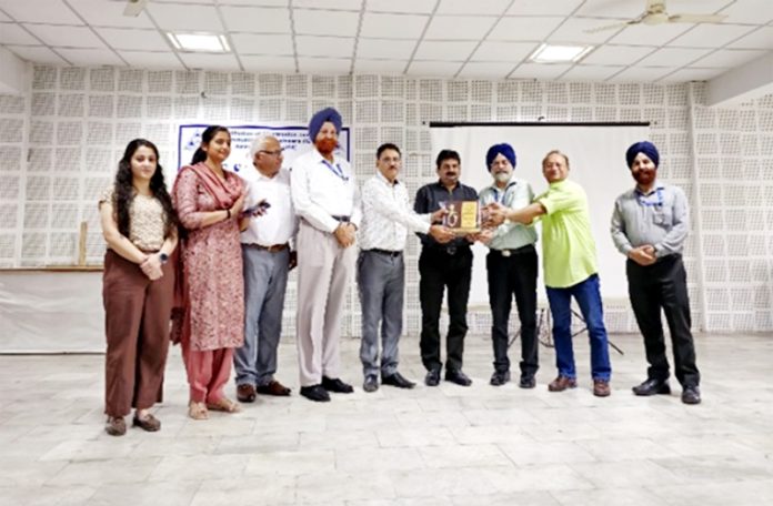 Chairman IETE being presented a memento during Students’ Day celebration at MBSCET. Chairman IETE being presented a memento during Students’ Day celebration at MBSCET.