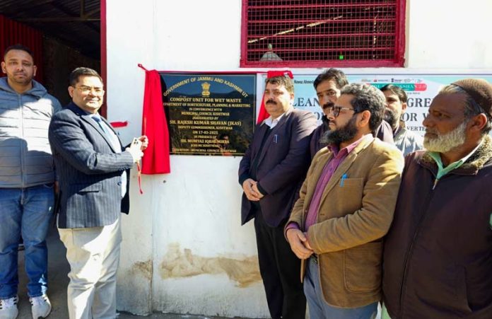 DC Kishtwar Rajesh Kumar Shavan inaugurating Compost Unit for Wet Waste on Monday. DC Kishtwar Rajesh Kumar Shavan inaugurating Compost Unit for Wet Waste on Monday.