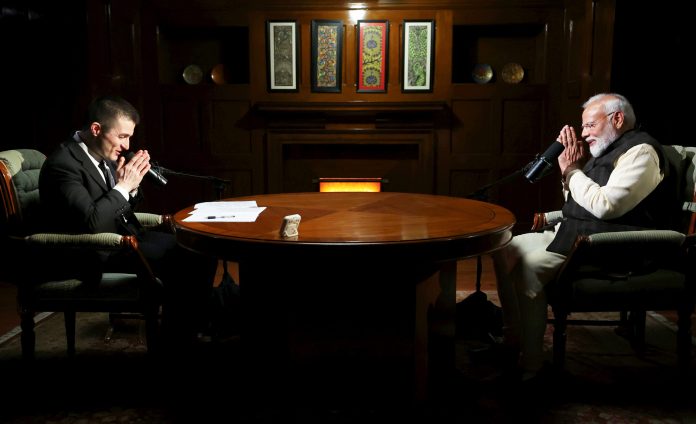 Narendra Modi during podcast with Lex Fridman