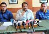 Union MoS for Corporate Affairs, Transport & Highways Harsh Malhotra addressing press conference at Leh.