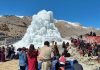 Young innovators and environmentalists at Phyang Ice Stupa.