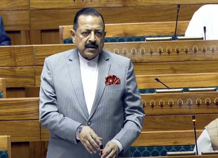 Union Minister Dr Jitendra Singh speaking in the Lok Sabha on Wednesday. Union Minister Dr Jitendra Singh speaking in the Lok Sabha on Wednesday.