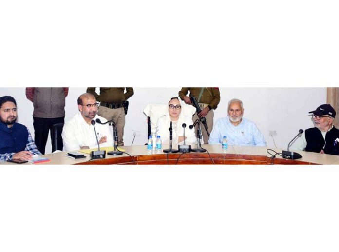 Chairperson J&K Waqf Board chairing a meeting at Rajouri. Chairperson J&K Waqf Board chairing a meeting at Rajouri.