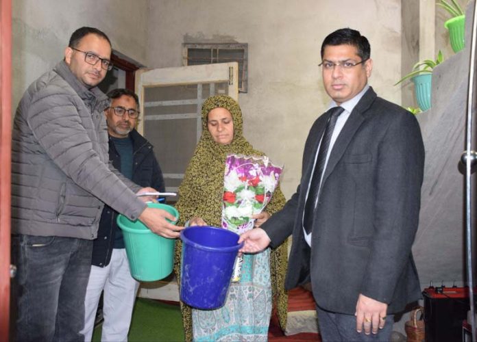 DC Poonch Vikas Kundal during his visit to newly constructed house on Wednesday.
