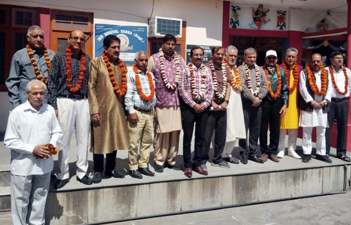 Newly elected office bearers of Mohyal Sabha posing for a group photograph on Sunday.