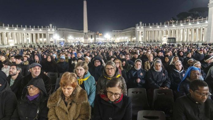 Pope resting after sleeping through night with  ventilation mask as he battles pneumonia
