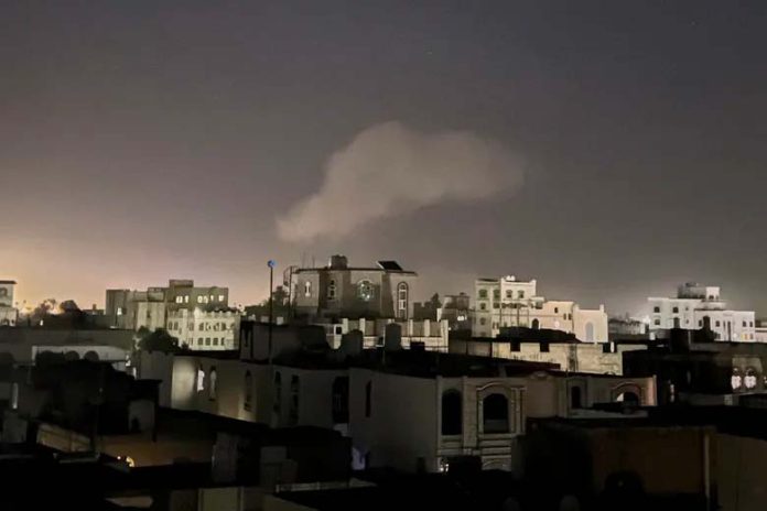 US airstrikes pound Yemen's capital overnight, killing at least 1, Houthi rebels say US airstrikes pound Yemen's capital overnight, killing at least 1, Houthi rebels say