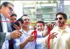 Bollywood Actor Jimmy Shergil inaugurating showroom of Red Chief on Wednesday.