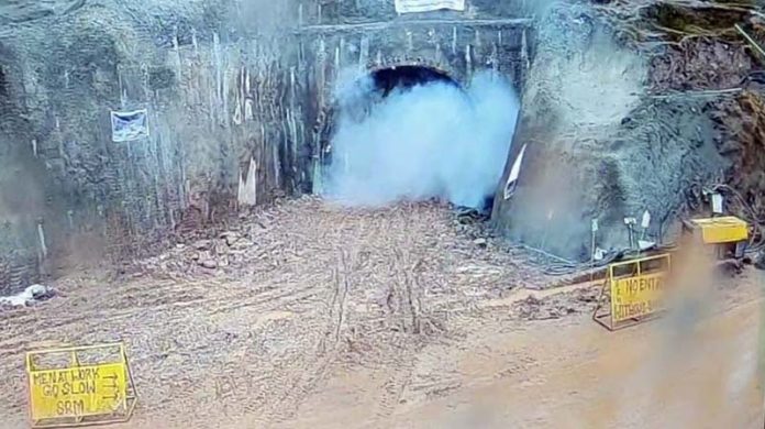 BRO conducting inaugural blast for BG Tunnel on Monday.