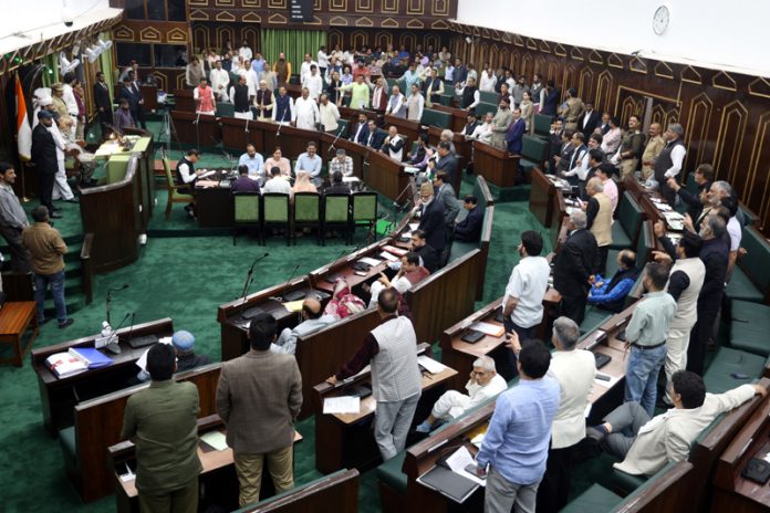 BJP and NC MLAs trading charges against each other over the issue of daily wagers in Legislative Assembly on Tuesday.