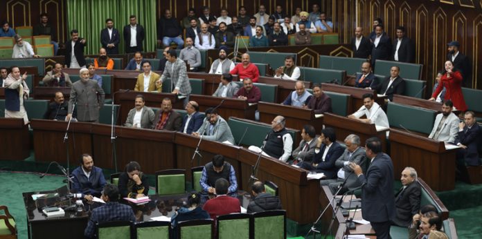 NC and BJP MLAs exchange heated words after controversial remark of ‘better development’ in PoJK. -Excelsior/Rakesh NC and BJP MLAs exchange heated words after controversial remark of ‘better development’ in PoJK. -Excelsior/Rakesh